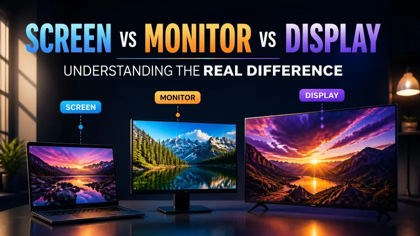 Screen vs Monitor vs Display