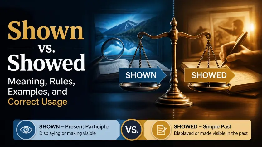 Shown vs Showed: Meaning, Rules, Examples, and Correct Usage